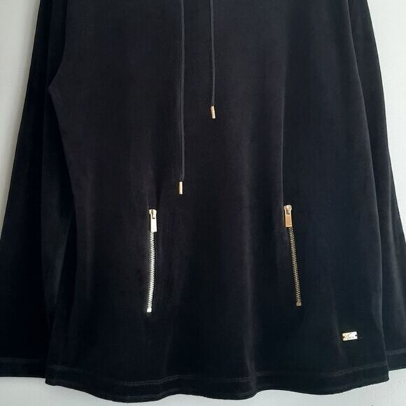 TWO by Vince Camuto Soft Velvet Pullover High Neck Sweatshirt Black Sz S - Picture 3 of 11